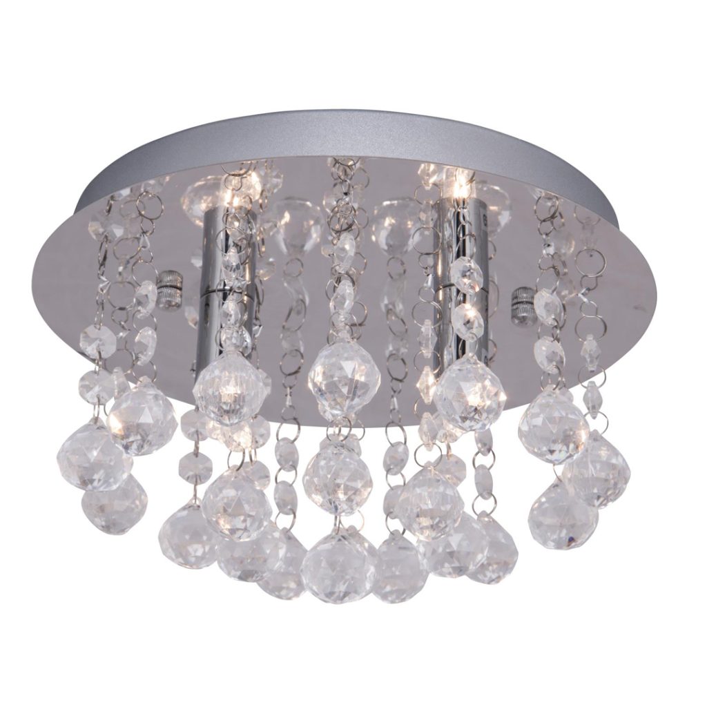 Janus taklampe 25cm krystall og krom