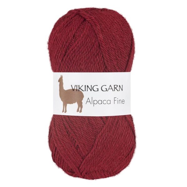 Viking Alpaca Fine, farge 658 Vinrød