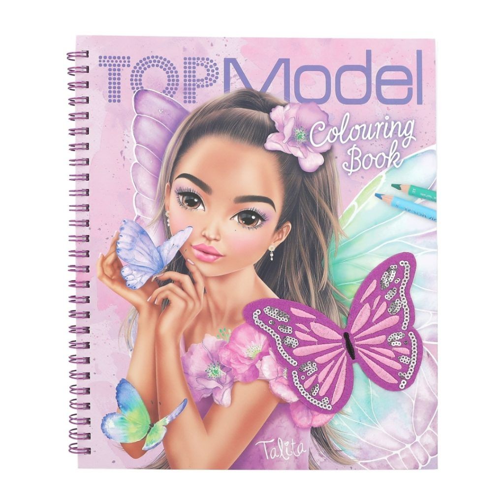 Topmodel fargeleggingsbok medpalljetter
