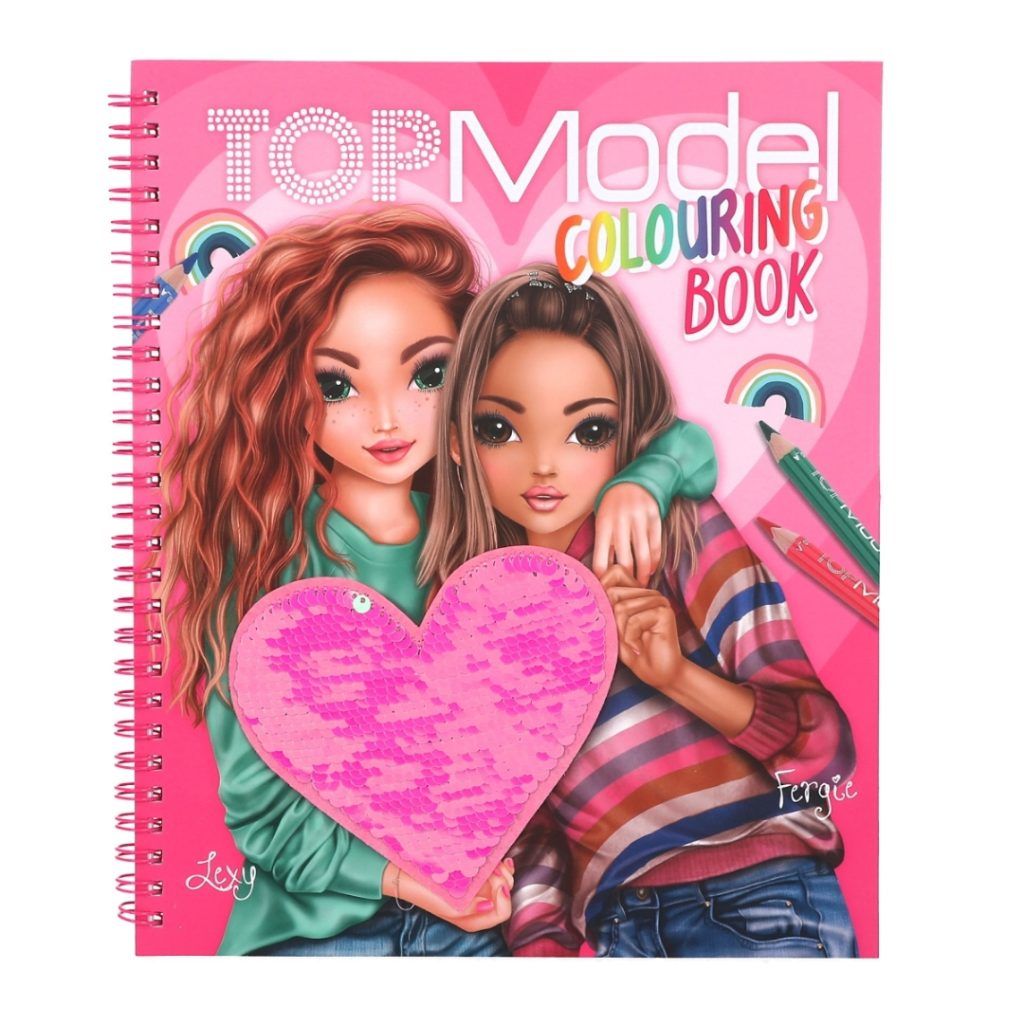 Topmodel fargeleggingsbok medpalljetter
