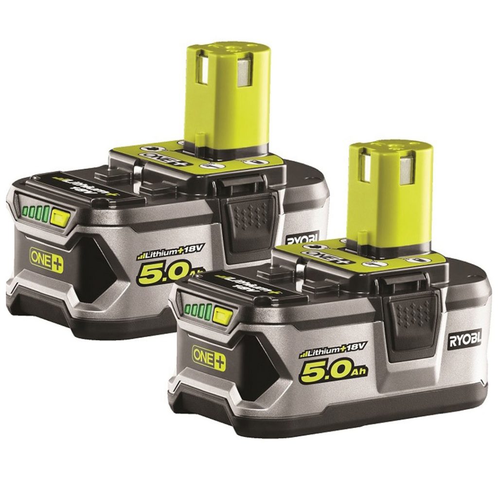 Ryobi batteri 18v 5.0a rb1850 (2 stk)