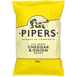 Pipers crisps cheddar & onion 150g