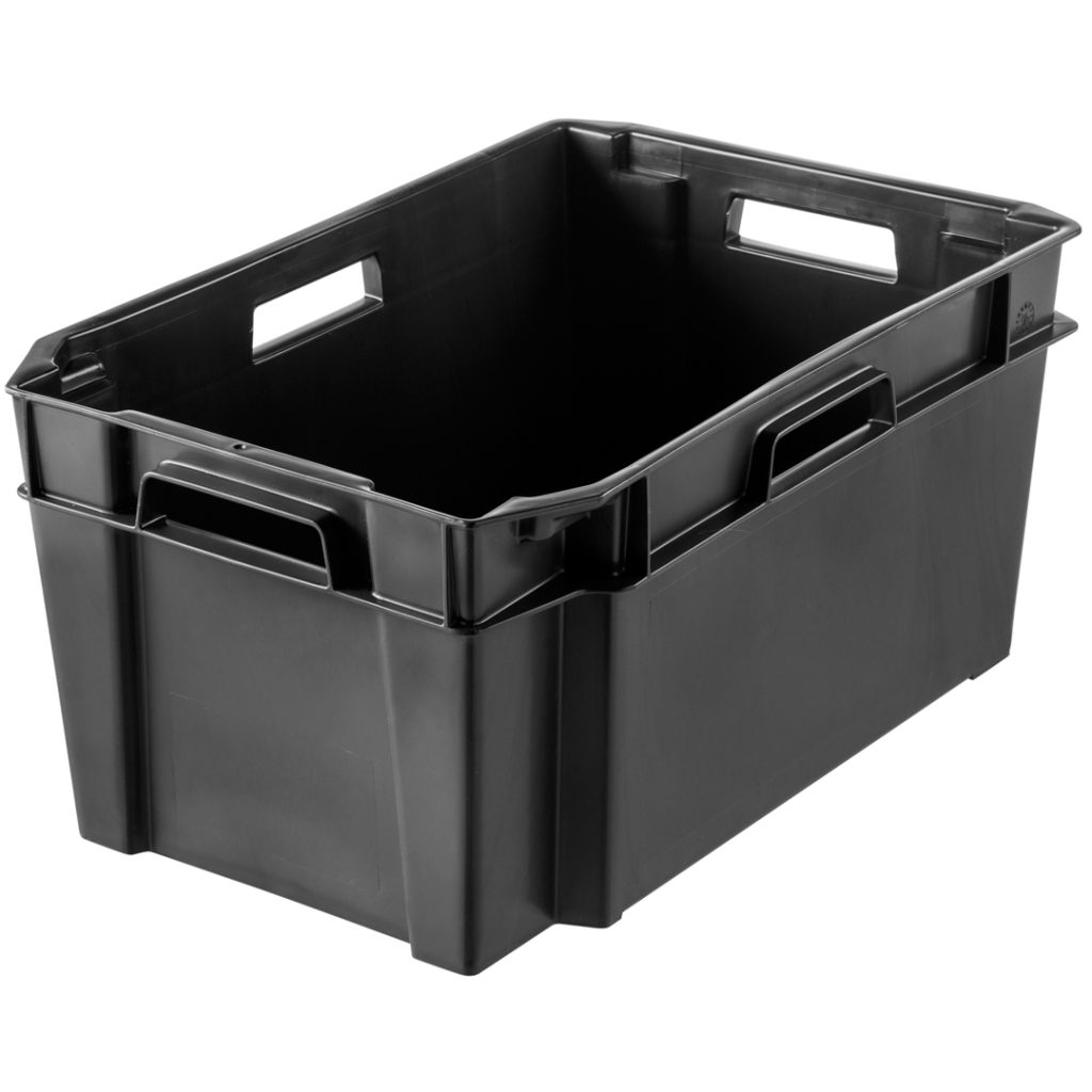 Lagerkasse 50 l 59x39x28 cm svart