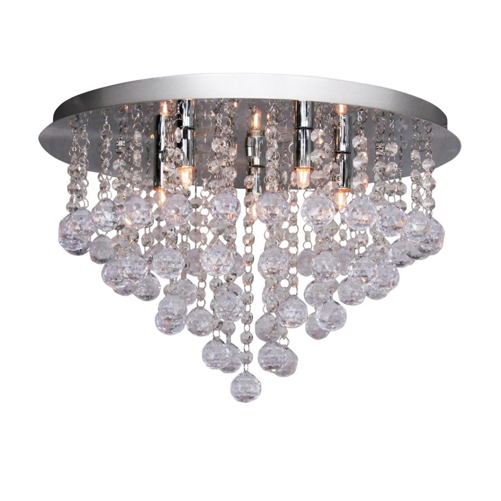 Merkur taklampe  45cm 5xg9 krystall og k