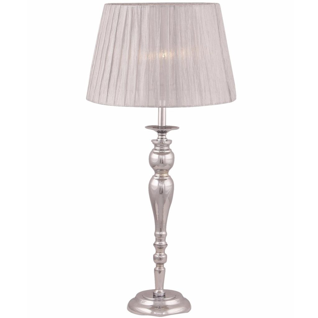 Varese bordlampe uten skjerm krom farge.