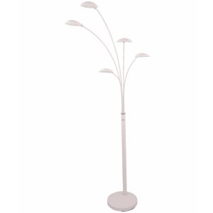 Tahiti salonglampe hvit med 5 ledlys