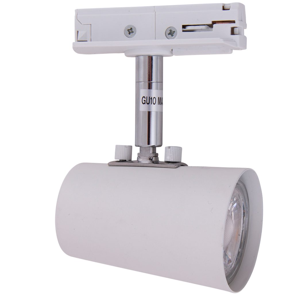 Track-light spothode i metall hvit