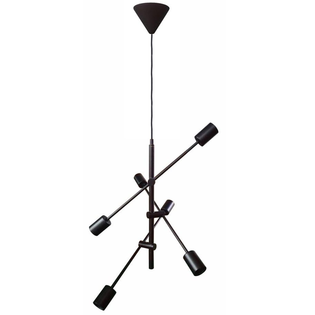 Tropea taklampe 6 lys sort farge