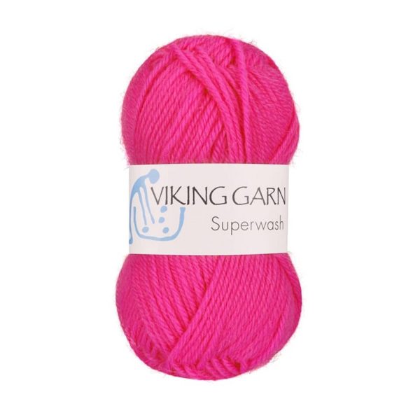 Viking Superwash, farge 175 Neonrosa