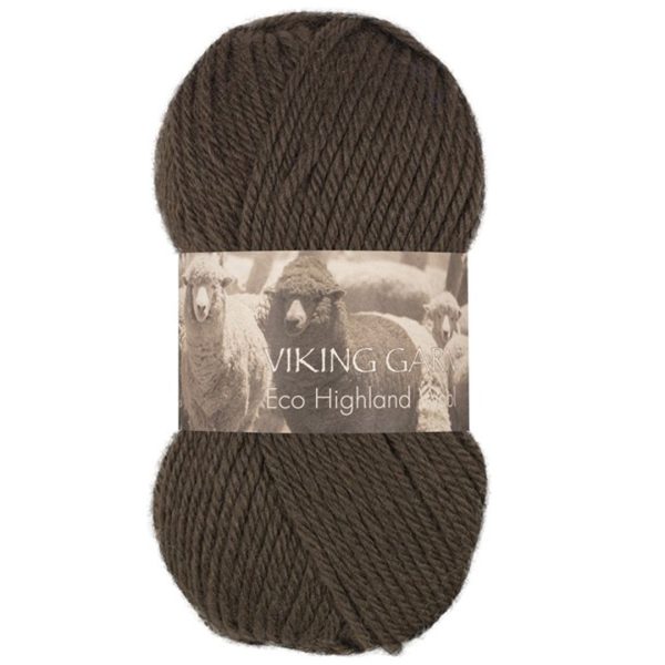 Viking Highland Eco Wool, farge 218 Mørk Brun
