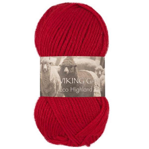 Viking Highland Eco Wool, farge 250 Rød