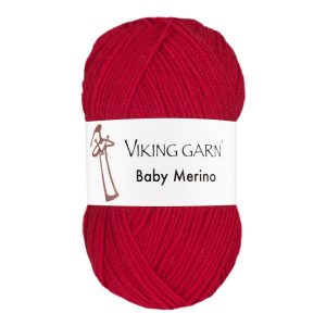 Garn viking baby merino 250 rød