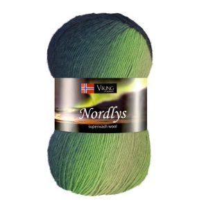 Garn viking nordlys 930 grønn/blå