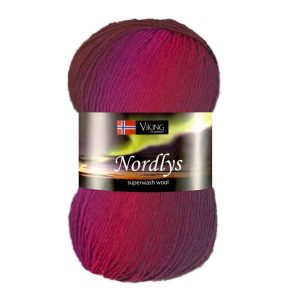 Garn viking nordlys 957 rød/lilla