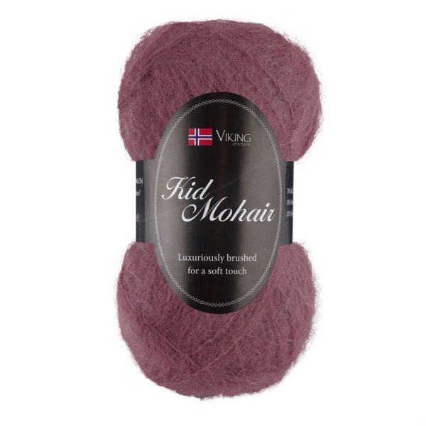 Viking Kid Mohair, farge 958 Lys Burgunder