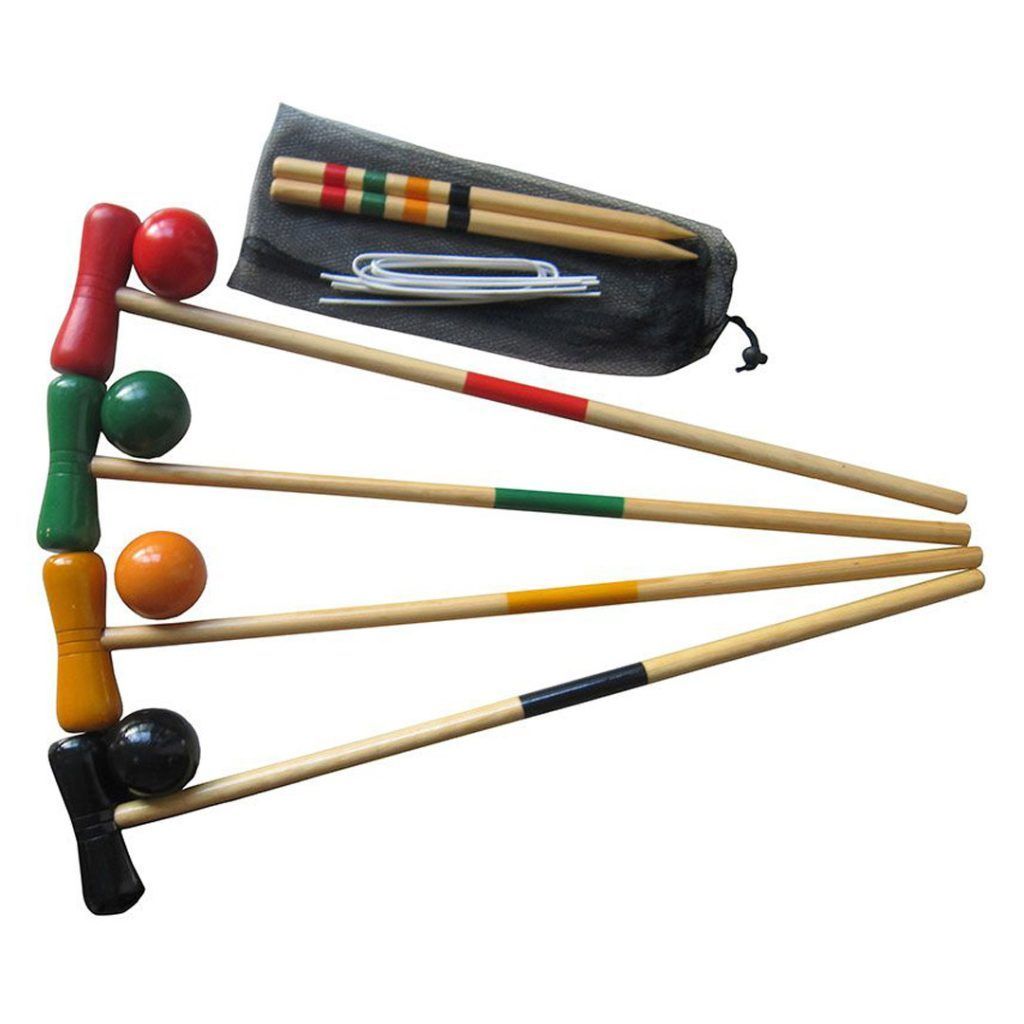 Krokket spill for 4 i nettbag