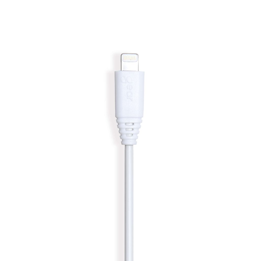 Gear synkkabel lightning 1m hvit mfi run