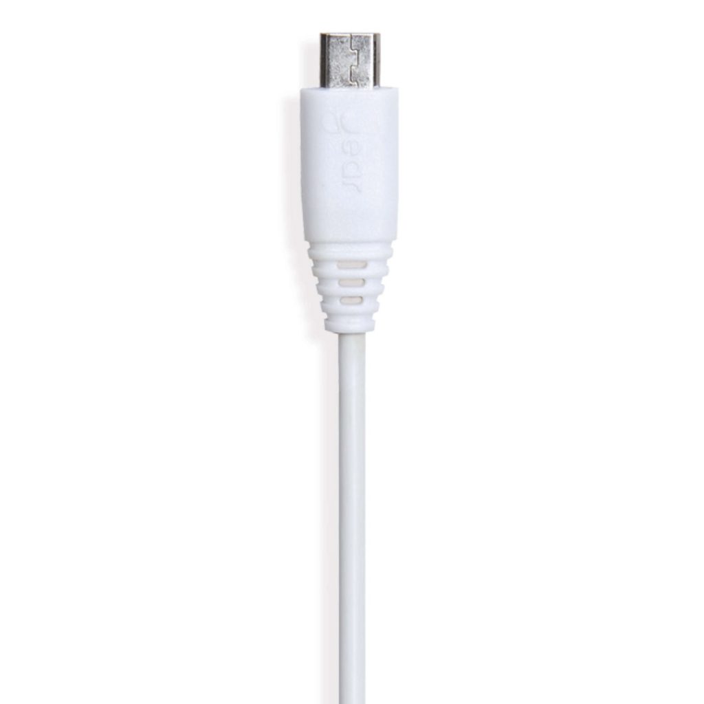 Gear synkkabel microusb 1m hvit rund kab