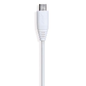 Gear synkkabel microusb 1m hvit rund kab
