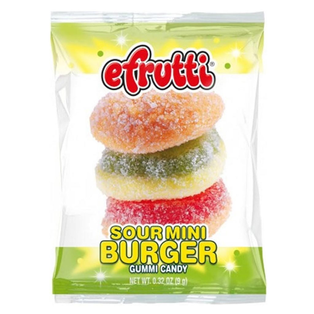 Efrutti gummi mini sour burger 9g