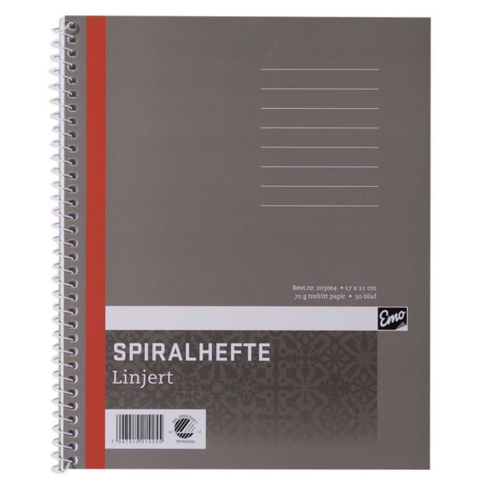Spiralhefte emo 17x21cm 70g 50bl linjer