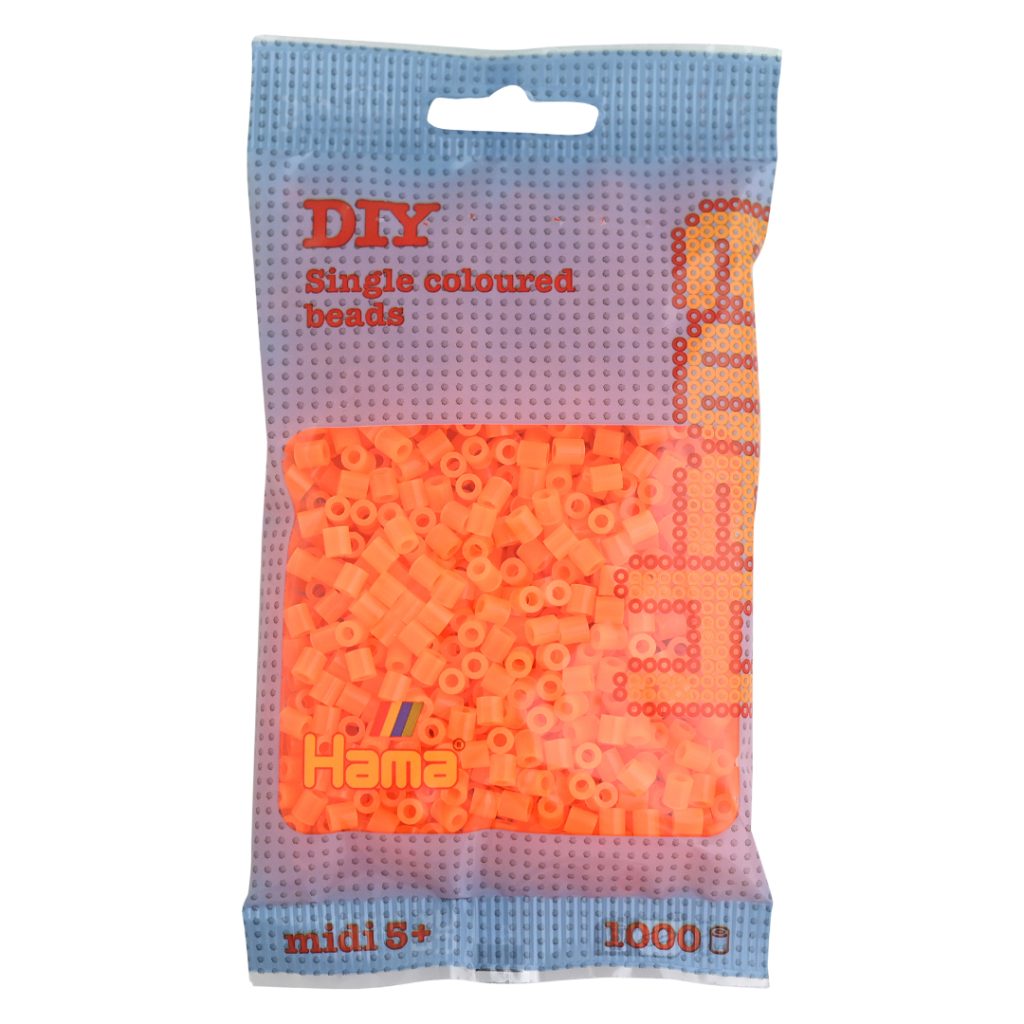 Hama midi perler 1000 pcs neon orange