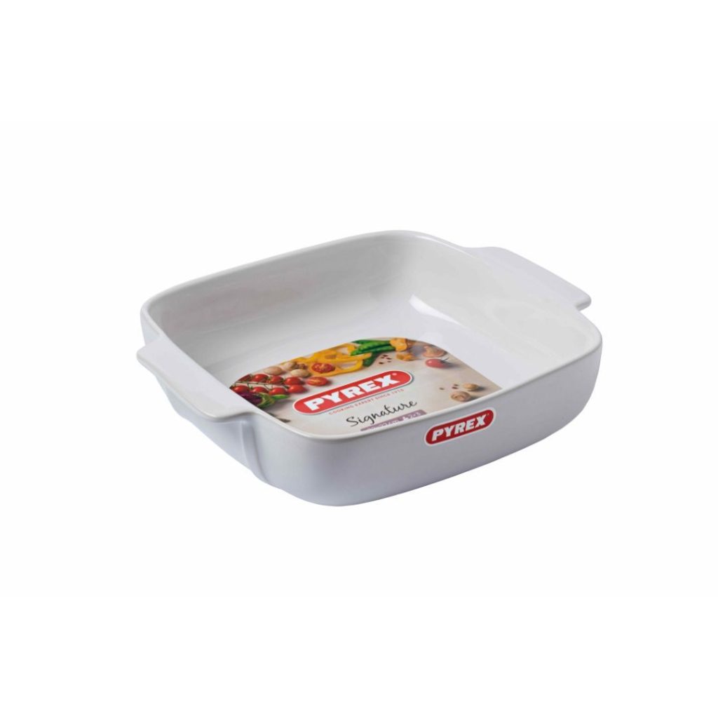 Pyrex signatur ildfast form hvit 22x22 c