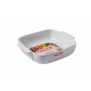 Pyrex signatur ildfast form hvit 22x22 c