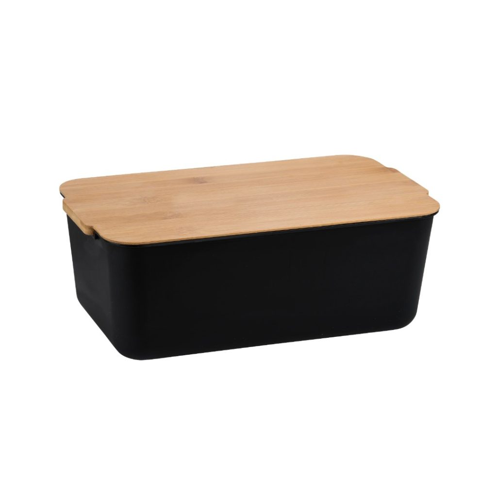 Kesper brødboks sort m/lokk 30x18 cm