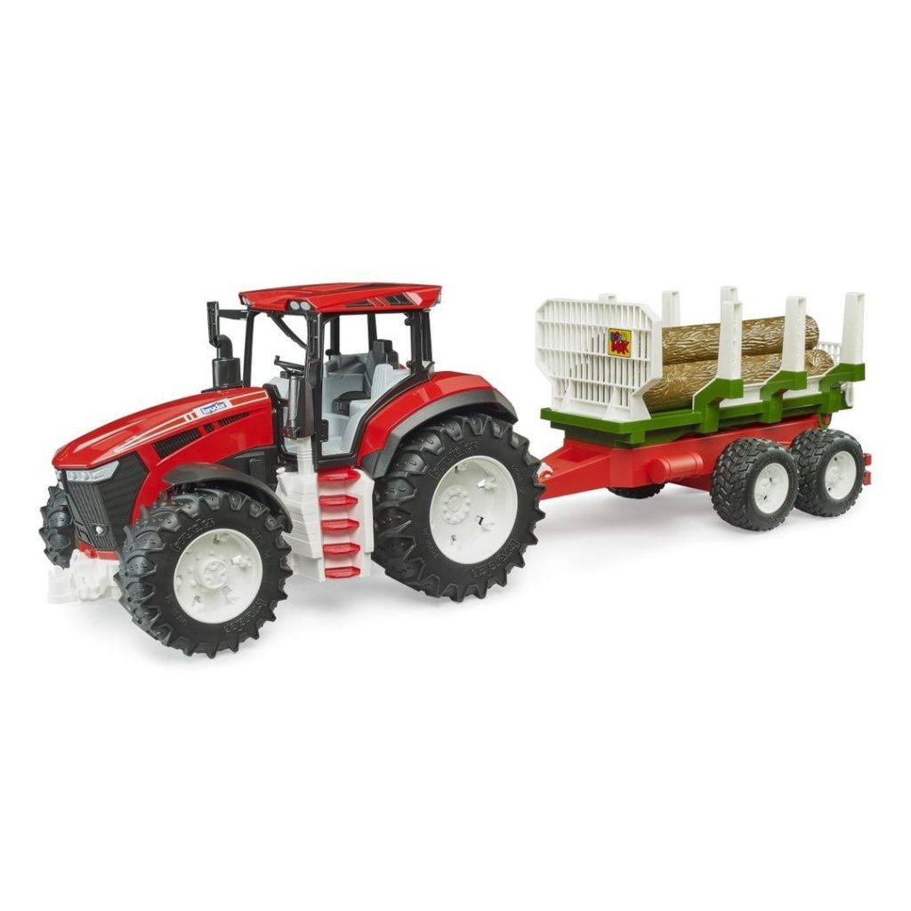 Bruder traktor med tømmerhenger