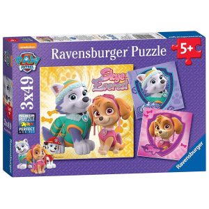 Puslespill paw patrol søte valper 3x49p