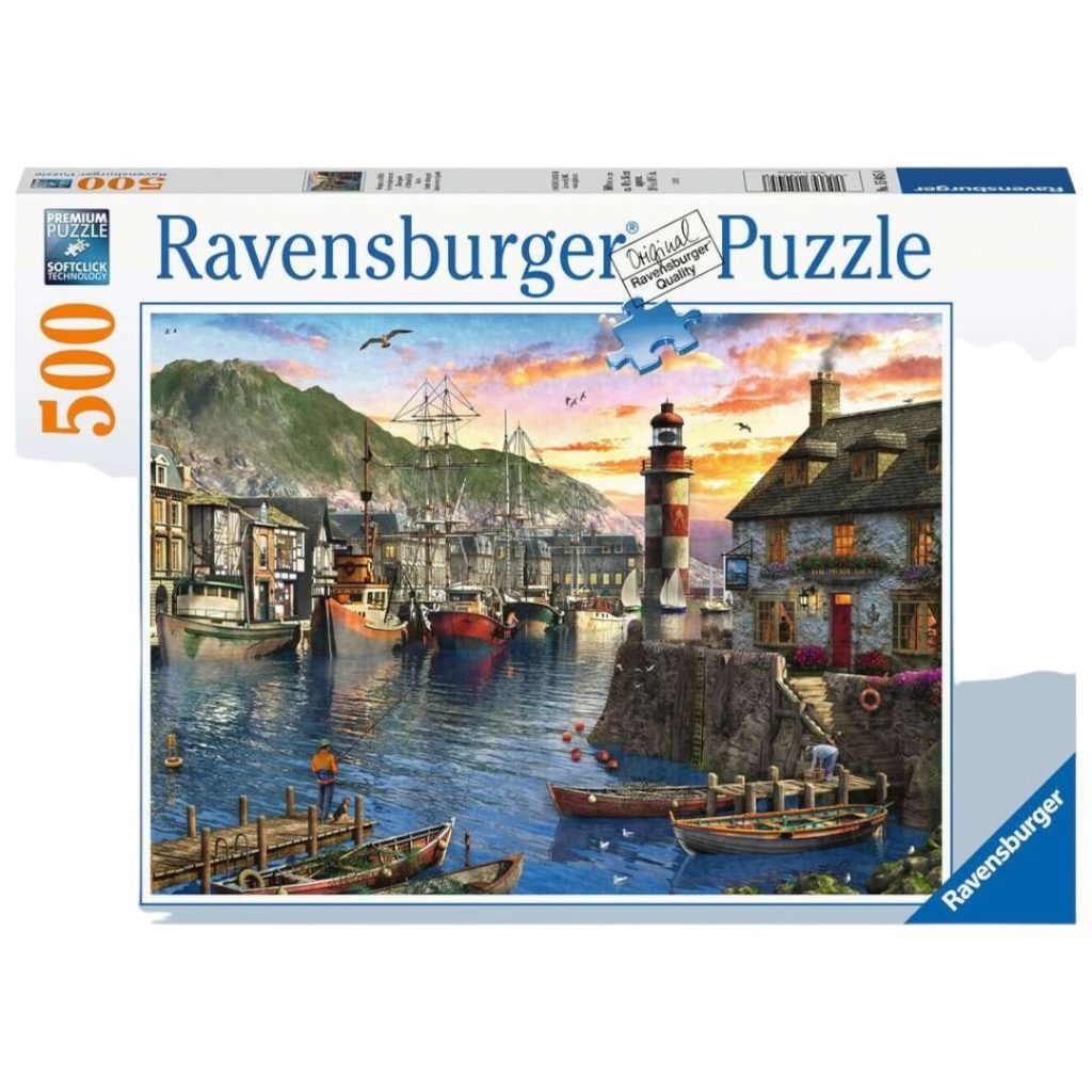 Ravensb soluppgang ved havnen 500p