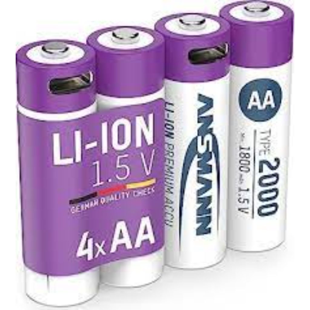Ansmann li-ion aa 4pk med kabel