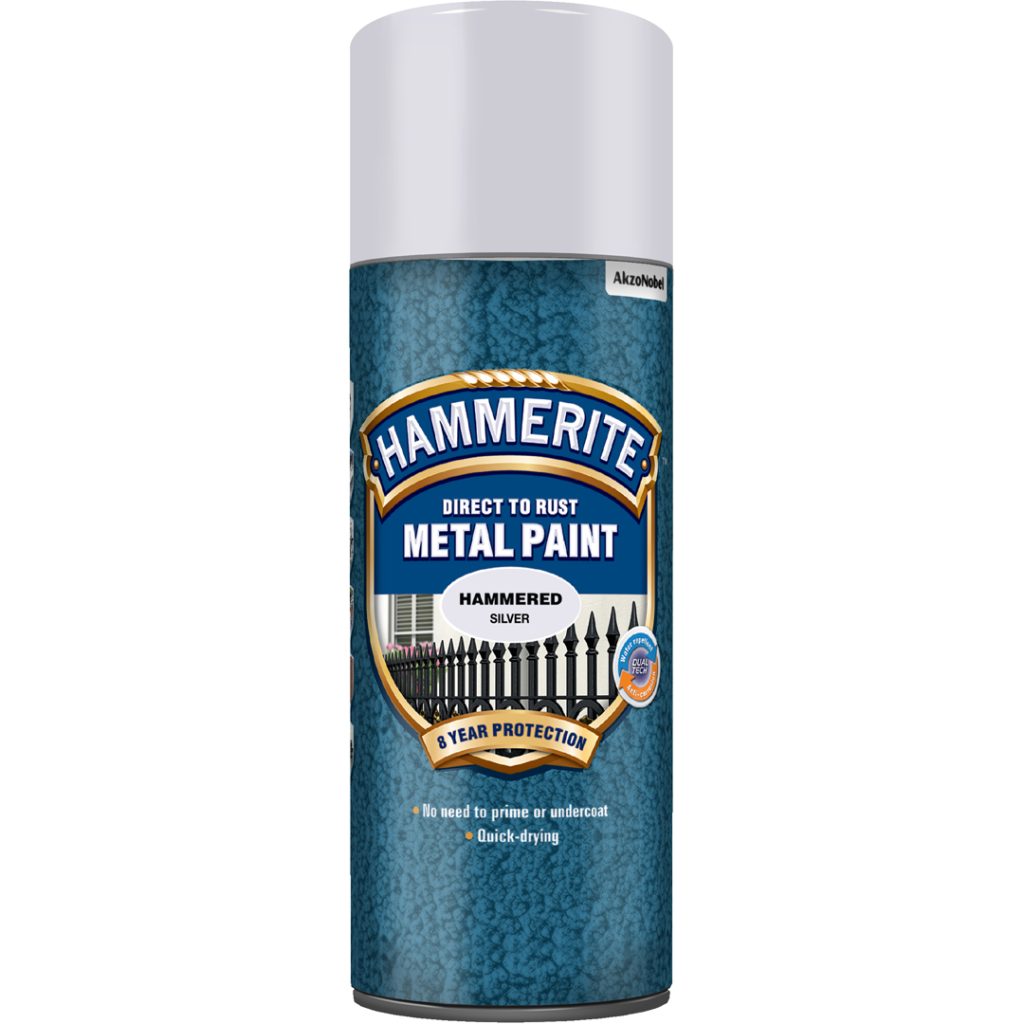 Hammerite hammerslag finish sølv spray