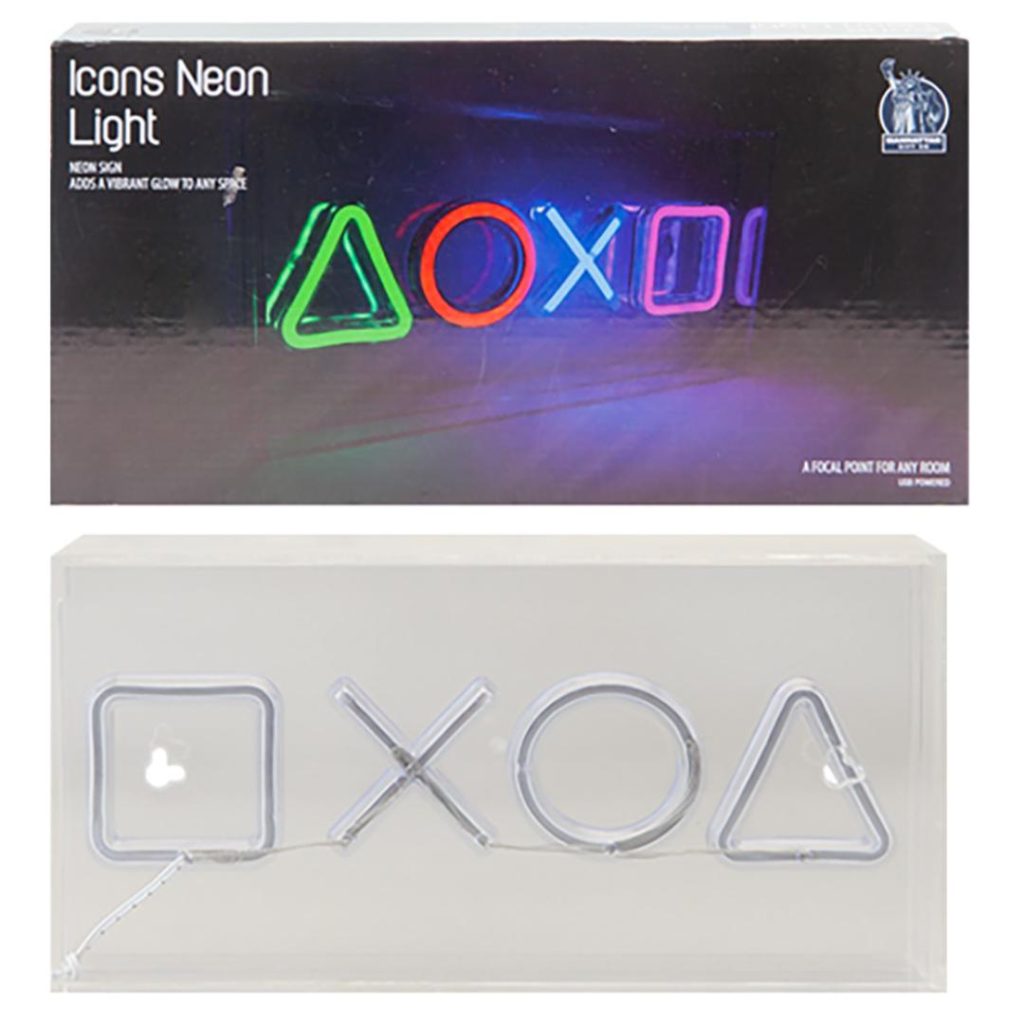 Playstation symbol skilt m/neon lights