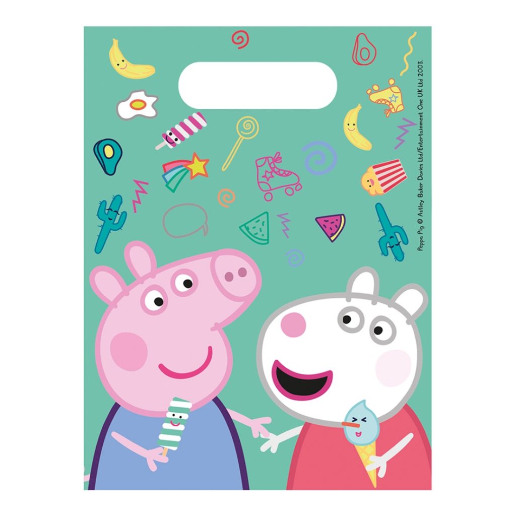 Plastic party bags peppa pig 6-p