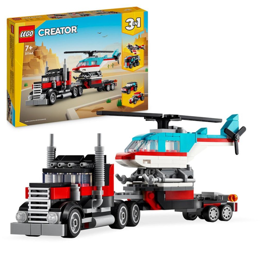 Lego trailer med helikopter