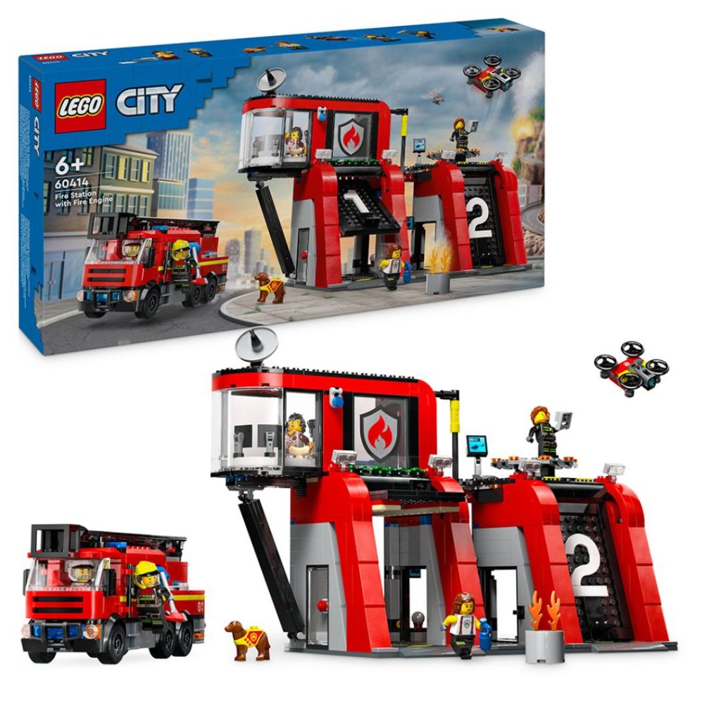 Lego brannstasjon med brannbil