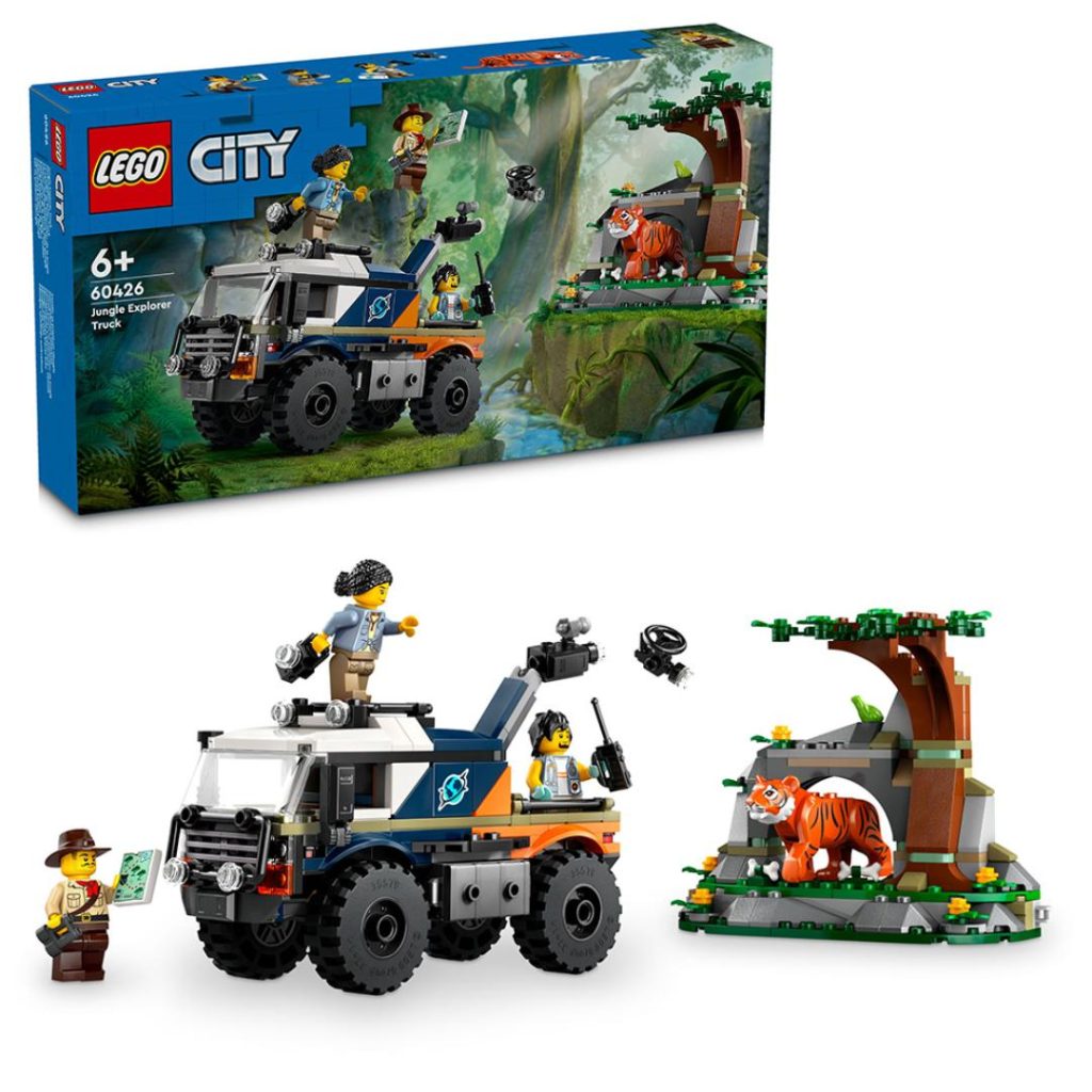 Lego jungelutforsker med terrengkjøretøy