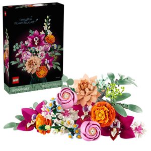 Lego vakker bukett med rosa blomster