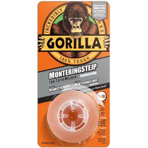 Gorilla monteringstape krystallklar