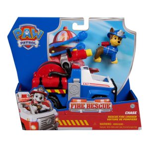 Paw patrol fire rescue vehicle chase