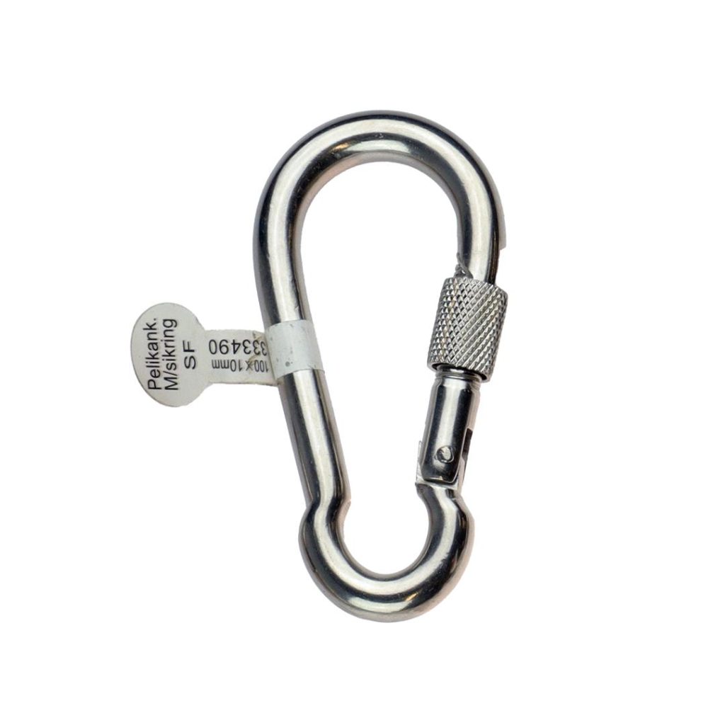 Pelikankrok m/sikring 100x10mm sf316