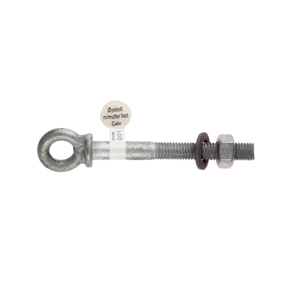 Øyebolt m/mutter fast 12x100mm