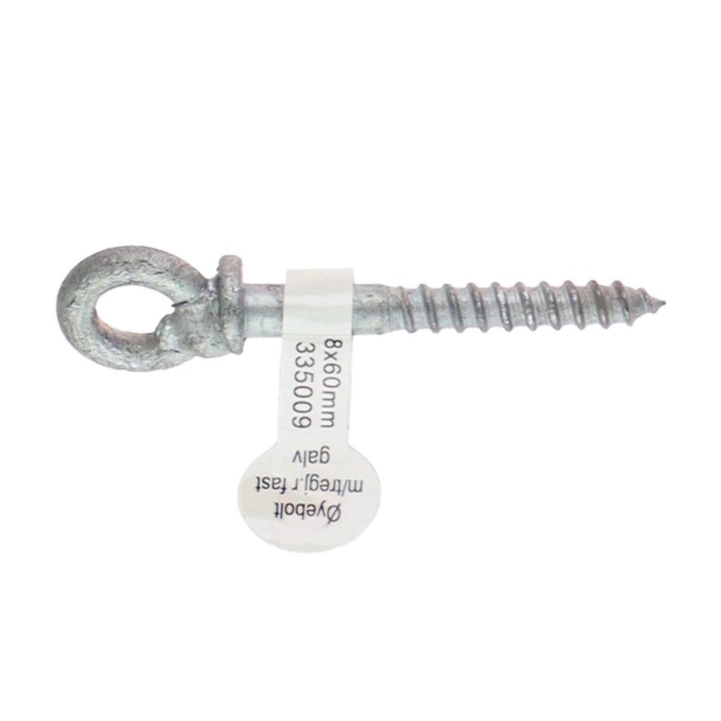 Øyebolt m/tregj. fast 8x60mm