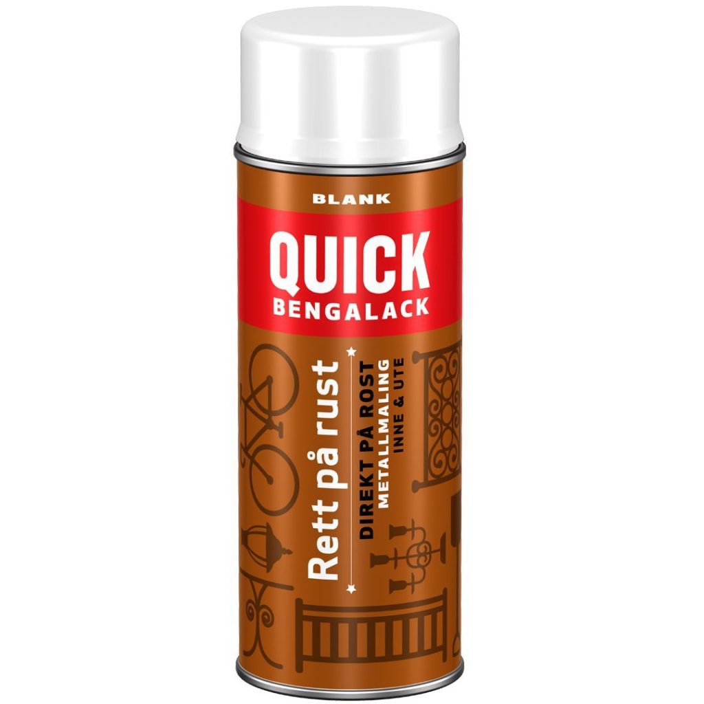 Quick rett på rust spray hvit blank