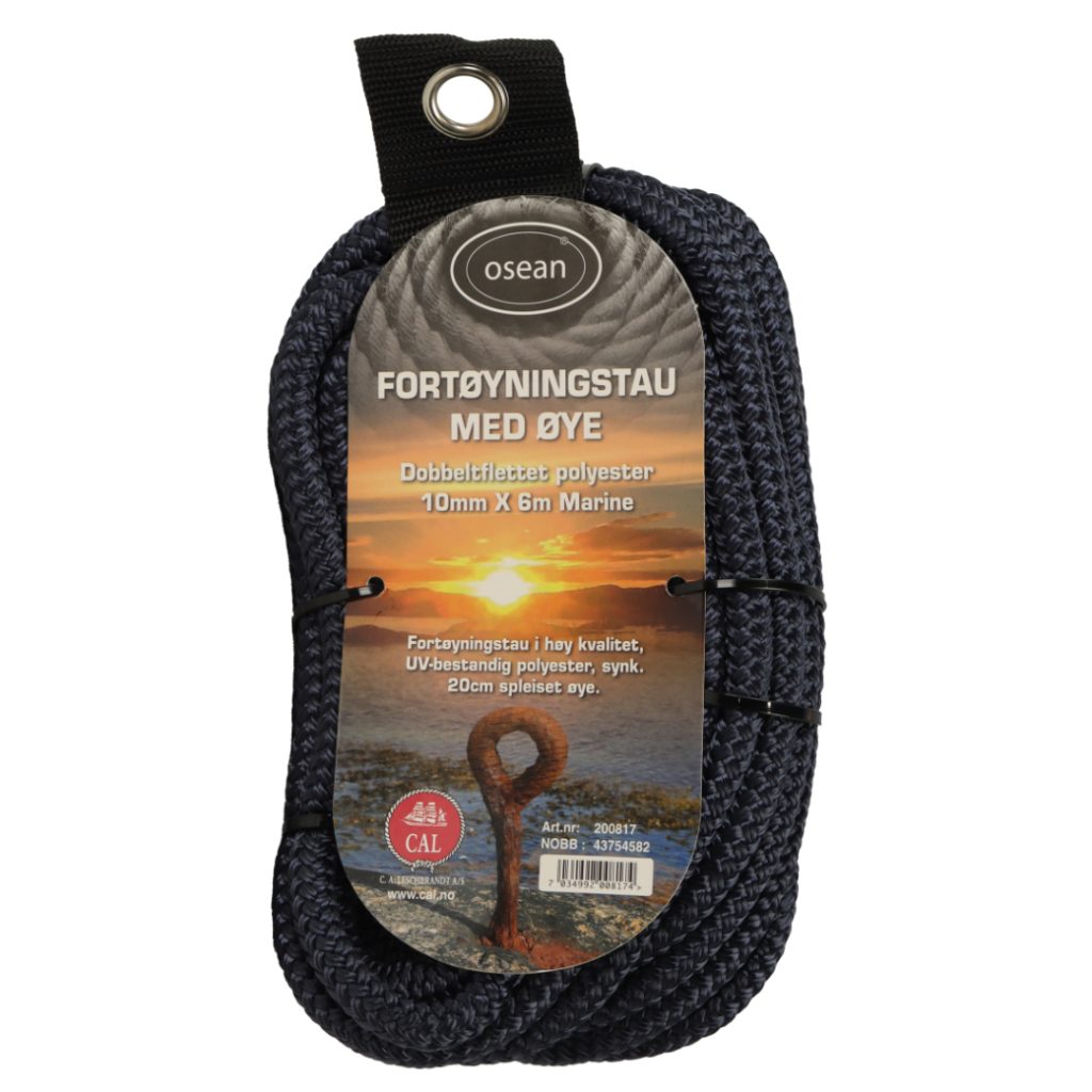 Tau fortøyning m/øye, flettet 10mm x 6m