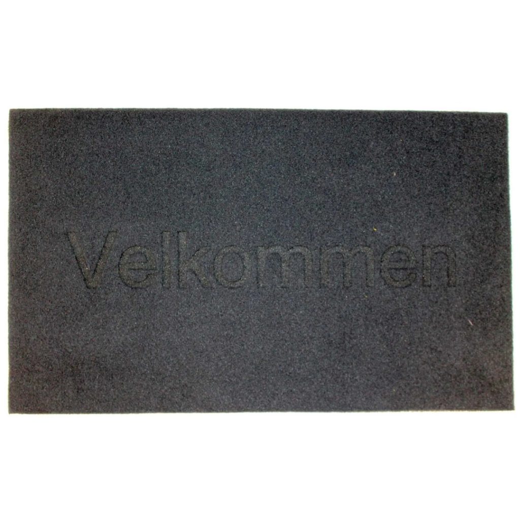 Dørmatte velkommen, 45x70mm grå