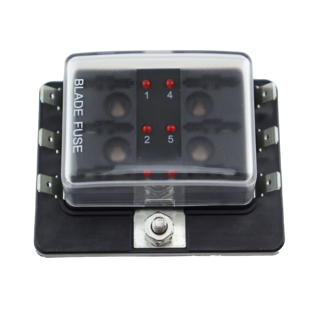 Sikringsholder for 6 flatstiftsikringer
