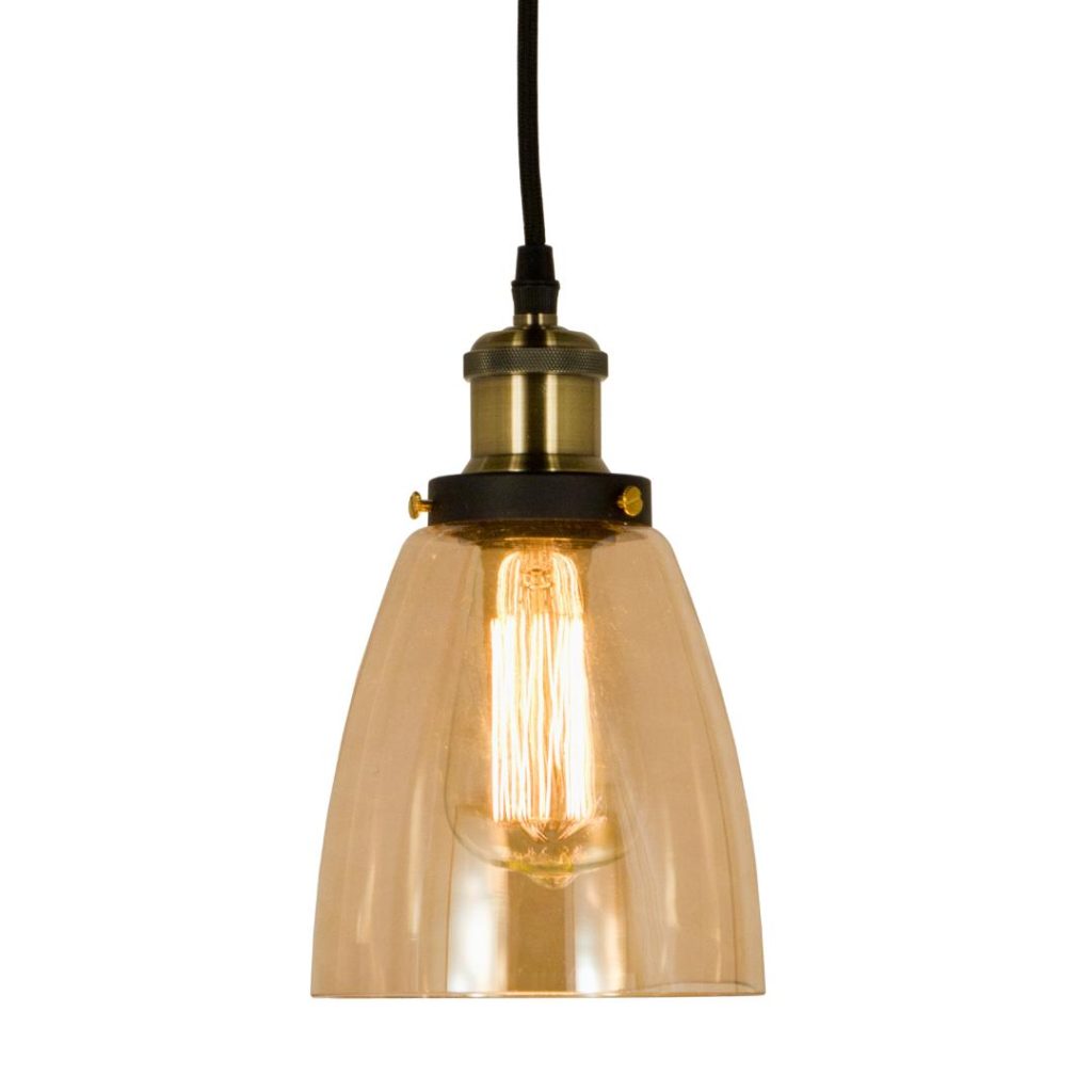 Becky taklampe antik/amber e27